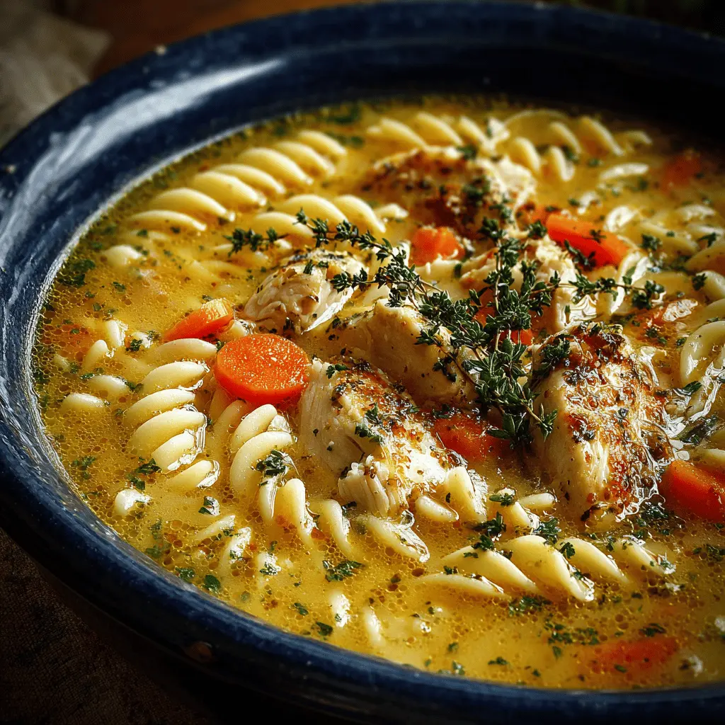 Chicken Pasta Soup: Easy Comfort Food with Turkey Bacon Delight