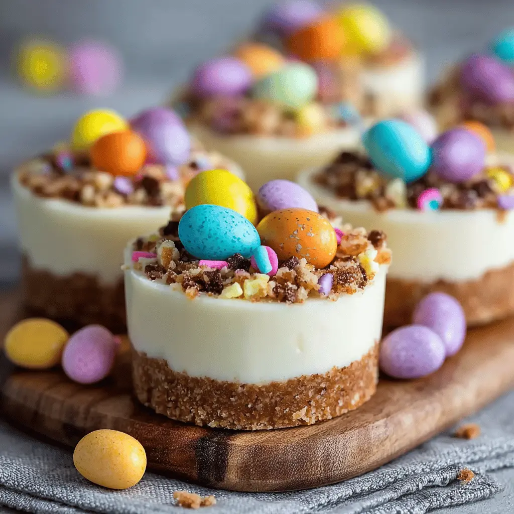 Easter No-Bake Mini Cheesecakes