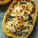 Rich Spinach Artichoke Spaghetti Squash