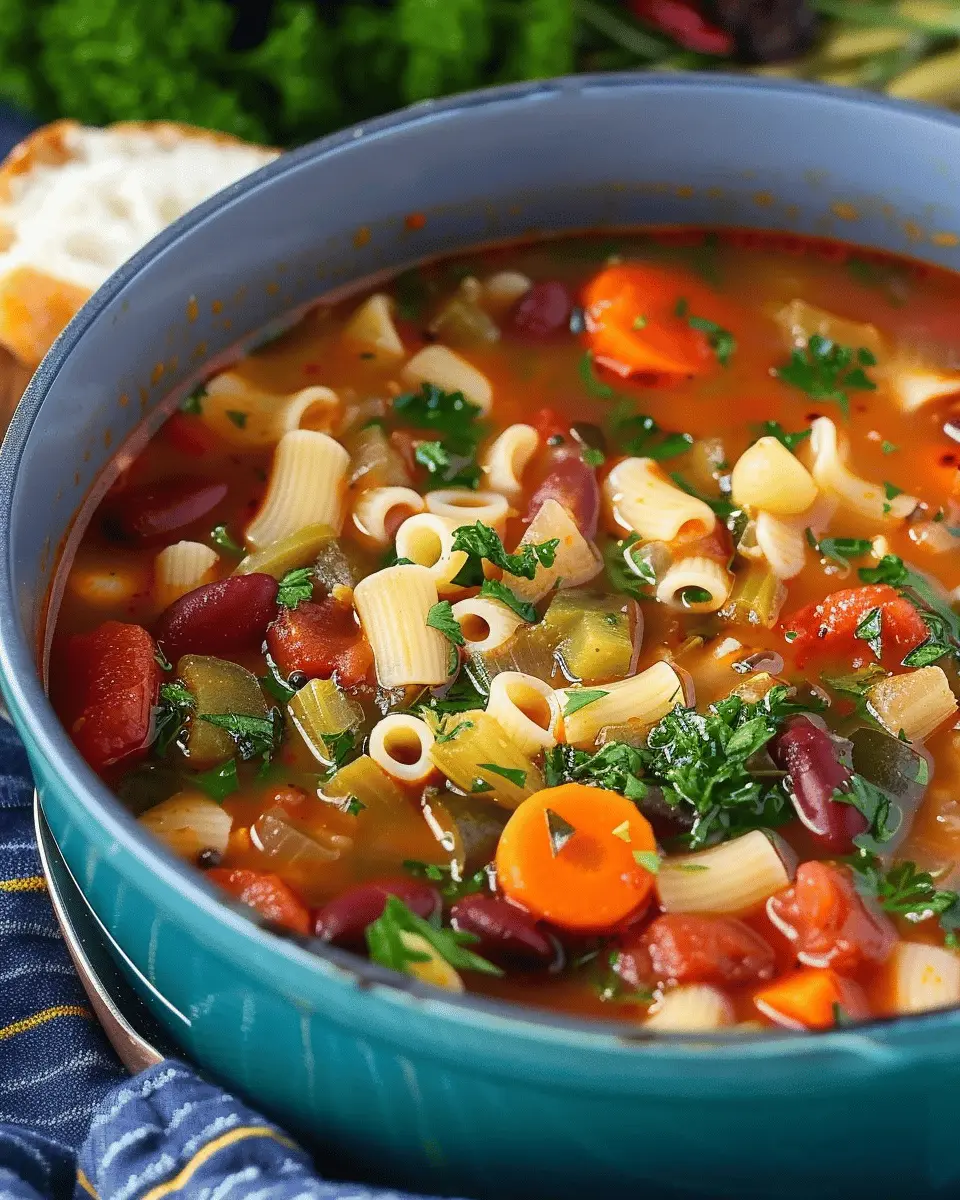 Olive Garden Minestrone Soup: Easy Comfort with Turkey Bacon and Chicken Ham