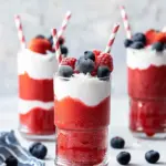 Red White and Blue Berry Coconut Slushies