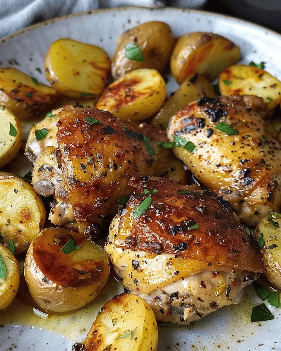 Roasted Mediterranean Chicken Thighs: Juicy Flavor with Baby Potatoes