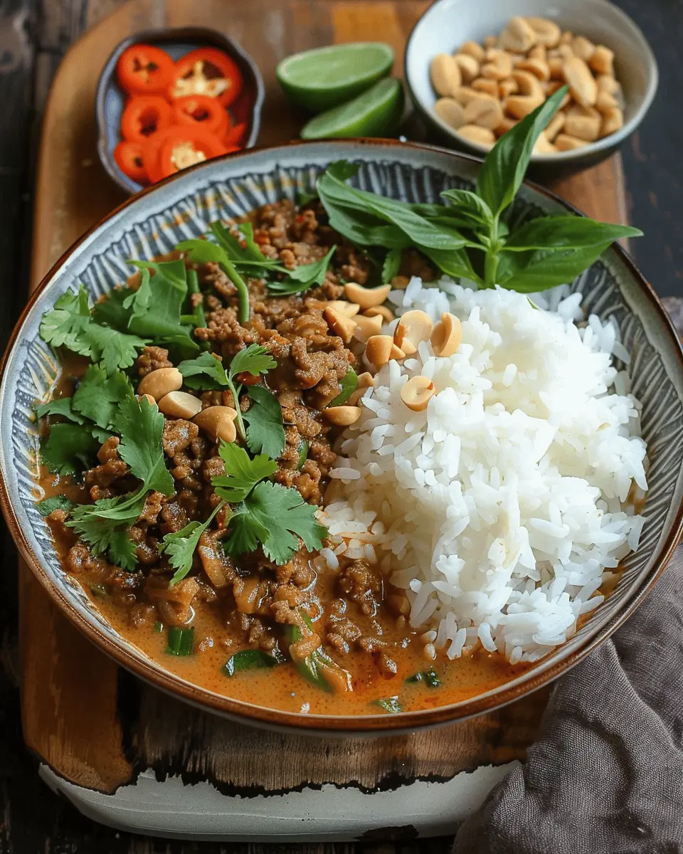 Thai Red Curry Ground Beef with Peanut Sauce: Easy and Indulgent Recipe