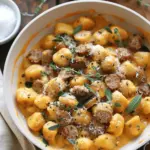 Creamy Butternut Squash Gnocchi with Sausage, Thyme, and Sage