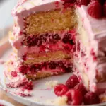 Moist Lemon Cake with Raspberry Frosting