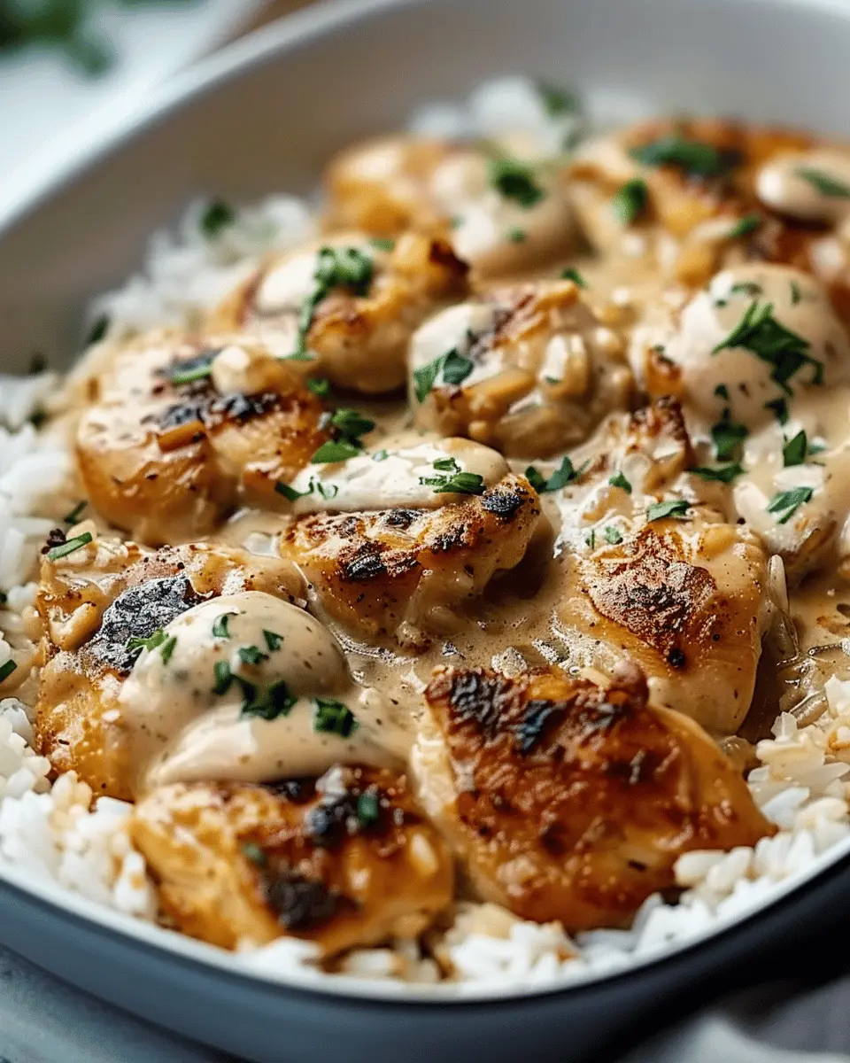 Creamy Smothered Chicken and Rice: A Comforting Indulgence