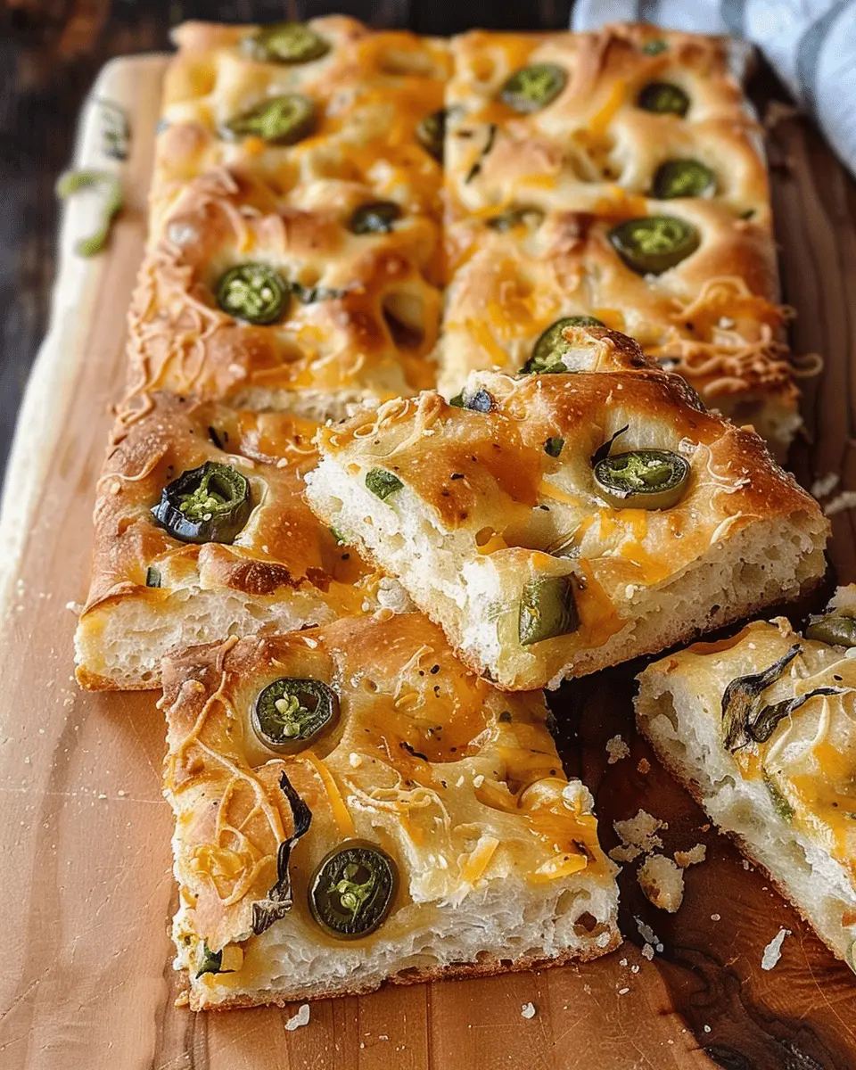 Jalapeno Cheddar Focaccia: Easy No Knead Bread Recipe You’ll Love