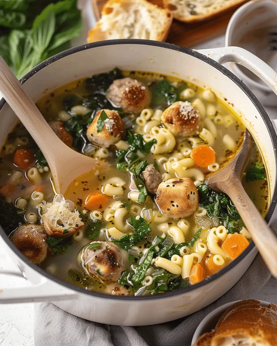 Italian Wedding Soup with Turkey Bacon and Chicken Ham Delight