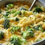 Creamy One-Pot Broccoli Cheddar Orzo