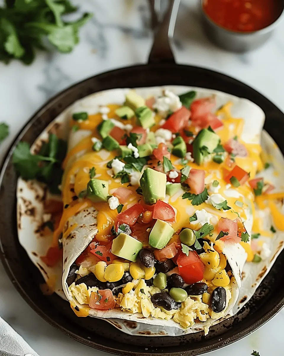 High-Protein Breakfast Burrito with Turkey Bacon and Chicken Ham