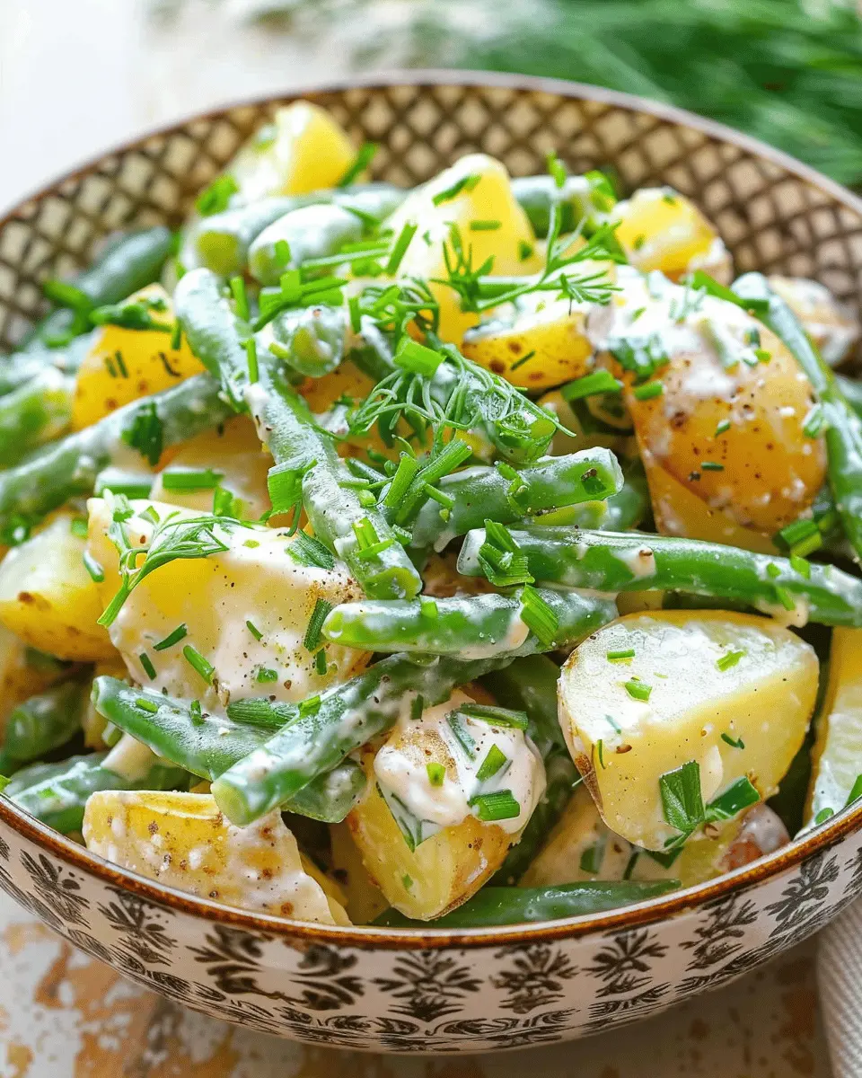 Quick Green Bean Potato Salad with Turkey Bacon and a Twist