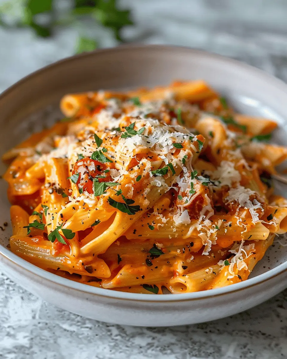 Easy and Creamy Tomato Garlic Pasta with Turkey Bacon Delight