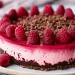 Raspberry Chocolate Greek Yogurt Cheesecake
