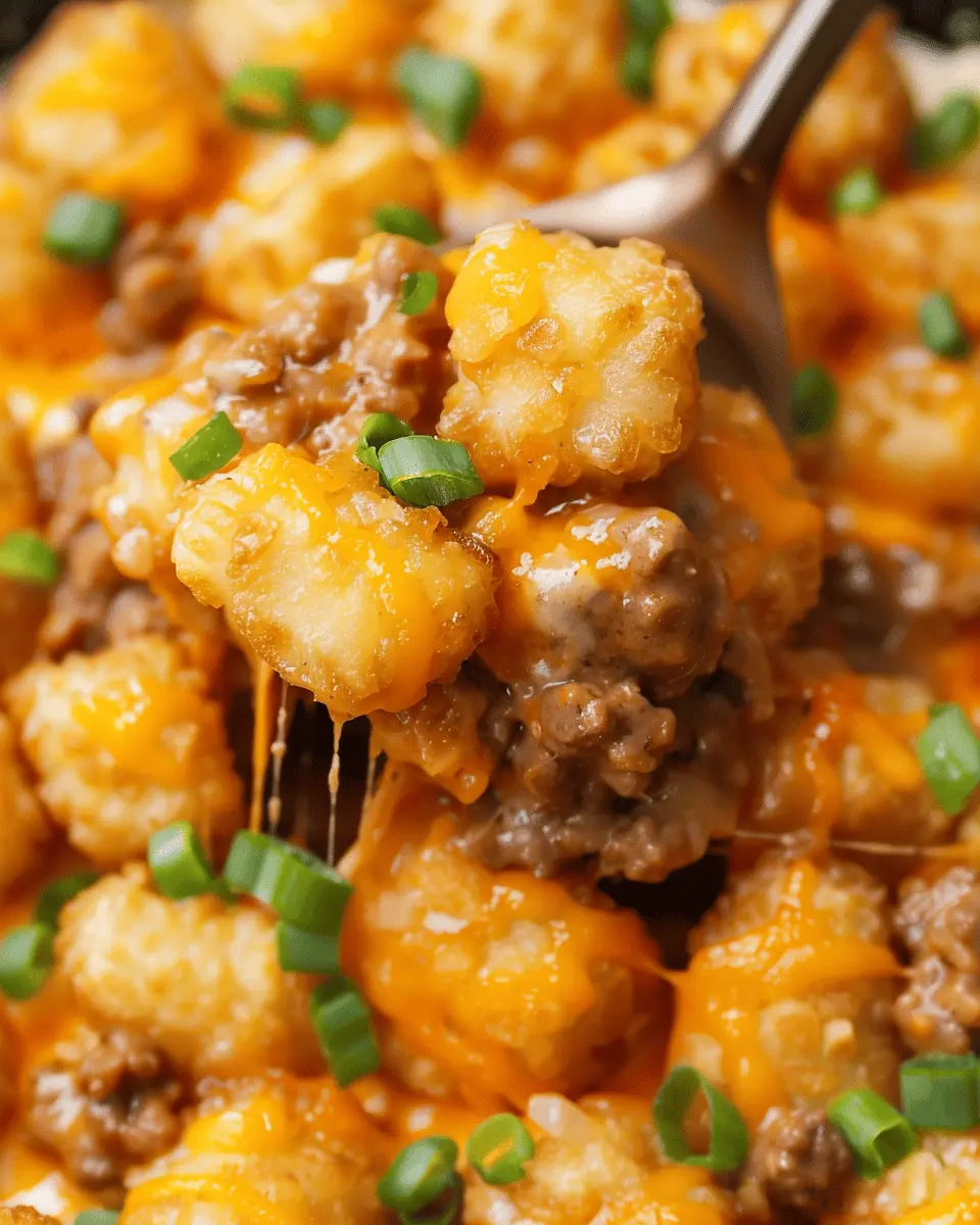 Easy Tater Tot Casserole with Turkey Bacon and Chicken Ham Delight