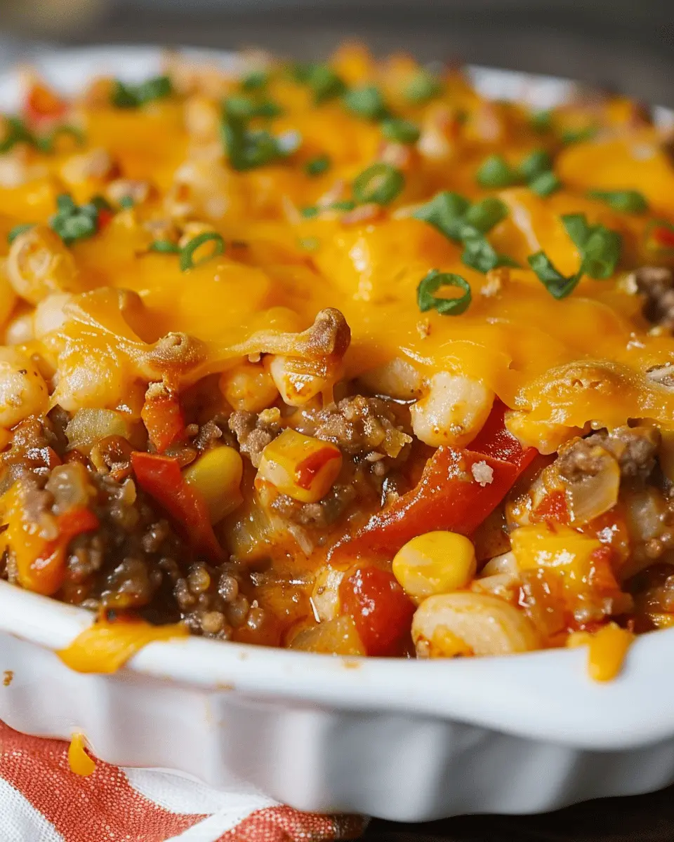 Easy Cowboy Casserole with Turkey Bacon and Chicken Ham Delight