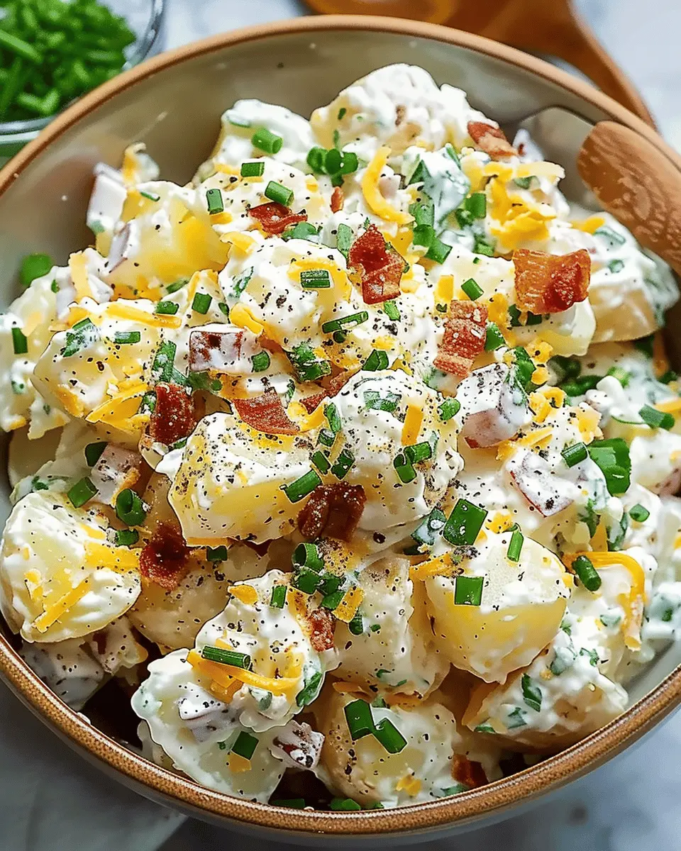 Loaded Potato Salad: The Best Turkey Bacon and Chicken Ham Twist