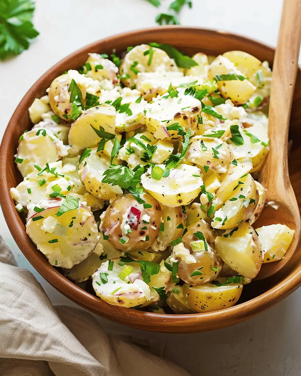 French Potato Salad Made Easy with Turkey Bacon and Chicken Ham