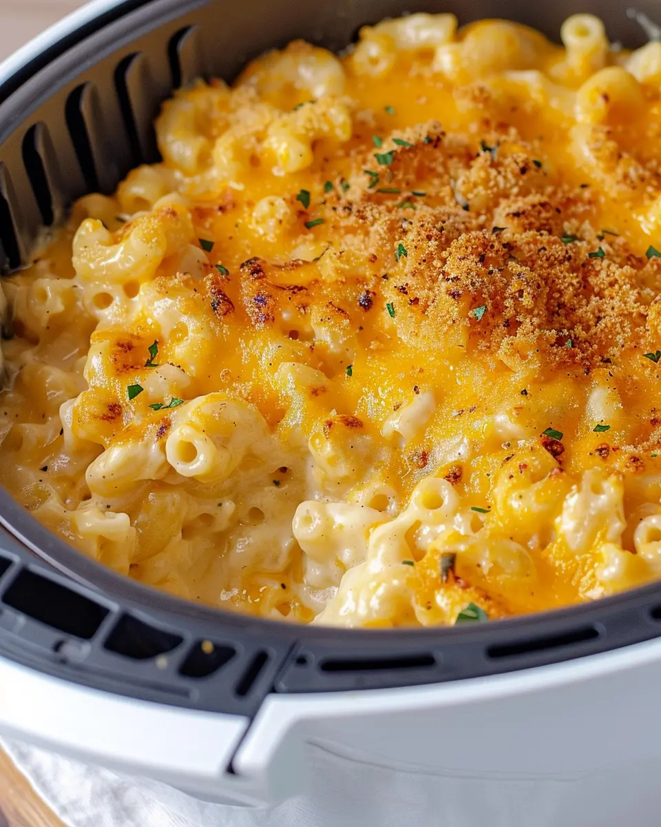 Air Fryer Cracker Barrel Macaroni And Cheese with Turkey Bacon Delight