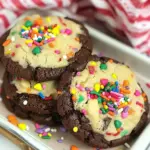Air Fryer Chocolate Fudge Cookies with Sprinkles
