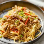 Slow Cooker Creamy Miso Pork Noodles