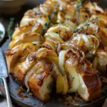Brie Pull-Apart Bread with Pears and Caramelized Onions Recipe