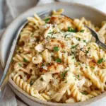 Crockpot Garlic Parmesan Chicken Pasta