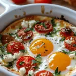 Baked Eggs with Tomatoes and Feta Cheese