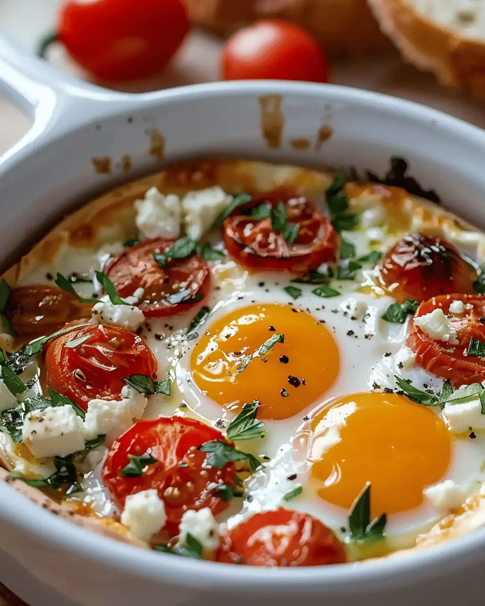 Baked Eggs with Tomatoes and Feta Cheese: A Cozy, Healthy Delight