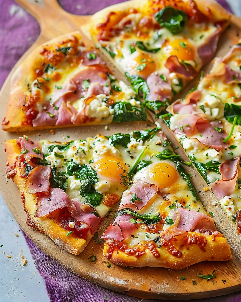 Ham and Spinach Pizza Made Easy with Chicken Ham and Turkey Bacon