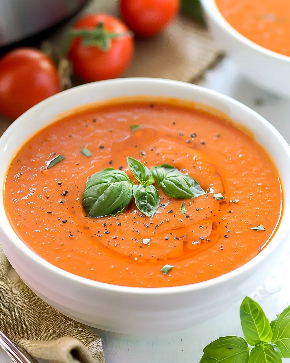 Instant Pot Olive Garden Cream of Tomato and Basil Soup Delight