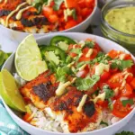 Blackened Fish Taco Bowls With Cilantro Lime Sauce