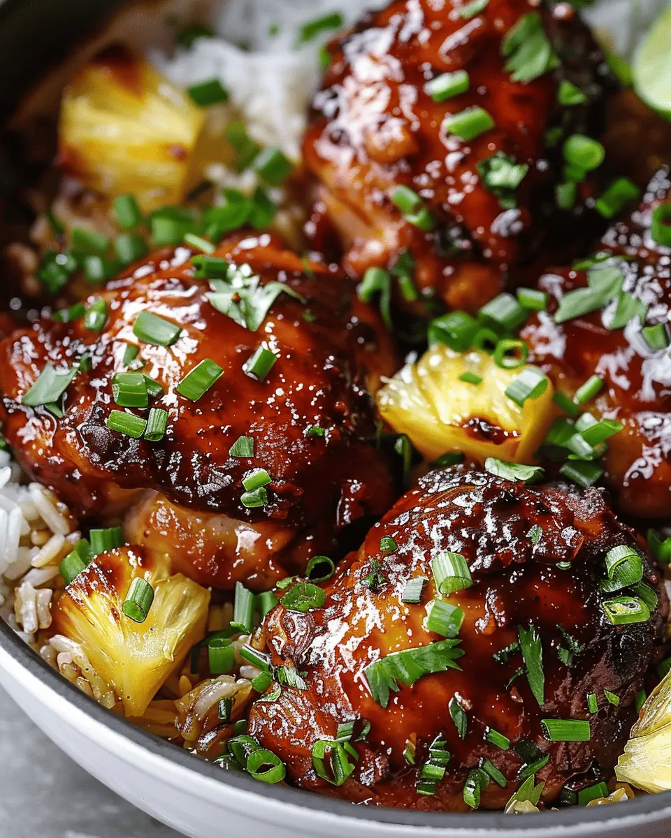 Sweet Tangy Chicken Adobo: Easy Coconut Pineapple Rice Recipe