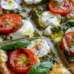 Pesto Caprese Puff Pastry Pizza