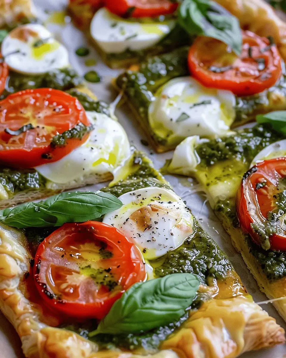 Pesto Caprese Puff Pastry Pizza: The Best Quick Comfort Food