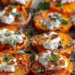 Crispy Sweet Potato Rounds with Creamy Goat Cheese Recipe