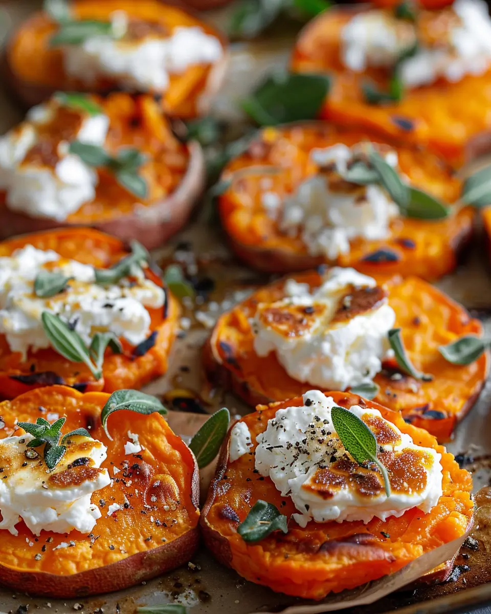 Crispy Sweet Potato Rounds with Creamy Goat Cheese: The Best Snack