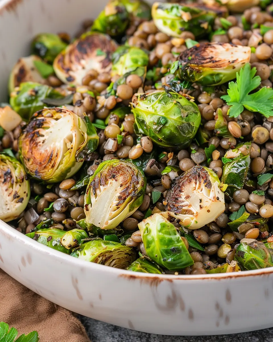 Trader Joe’s Easy Sesame Brussels Sprouts And Lentil Salad Delight