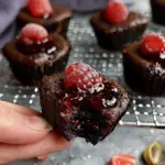Raw Date Brownie Cups with Berry Jam