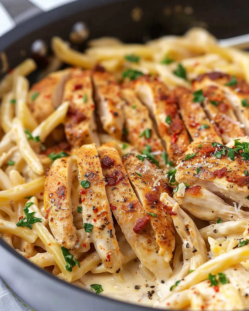 Creamy Cajun Chicken Pasta with Turkey Bacon: A Quick Delight