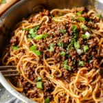 Mongolian Ground Beef Noodles Recipe