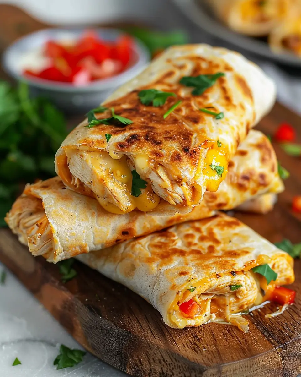 Cheesy Garlic Chicken Wraps: Easy and Indulgent Weeknight Delight