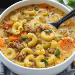 One-Pot Macaroni Cheeseburger Soup