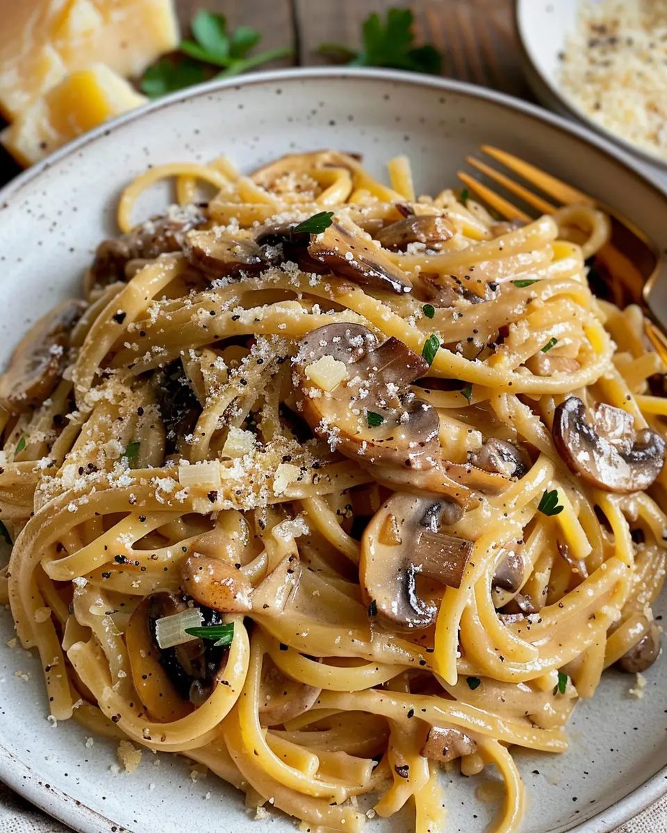 Caramelized leek and mushroom gruyere pasta for cozy nights