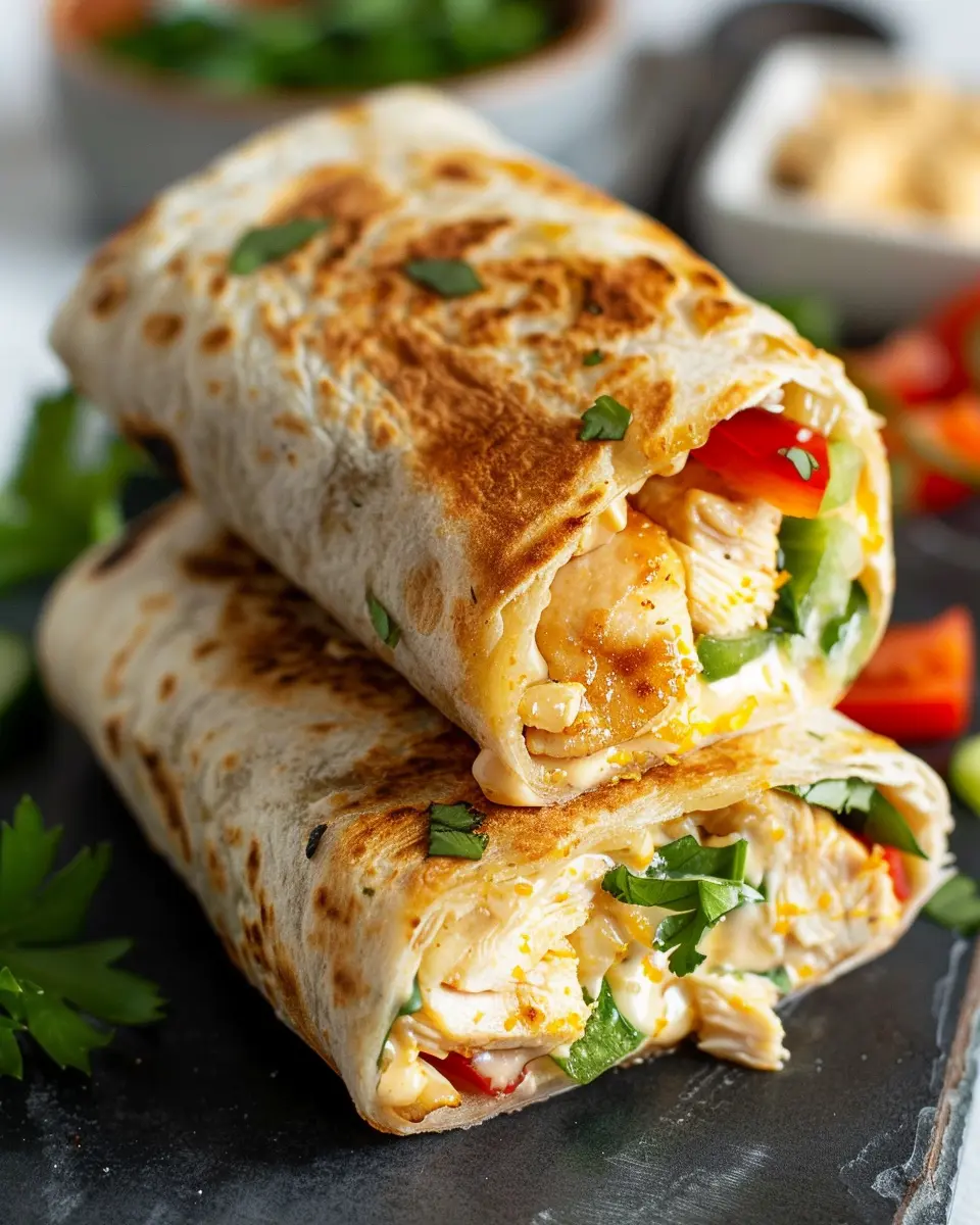 Cheesy Garlic Chicken Wraps: Indulgent Perfection for Dinner