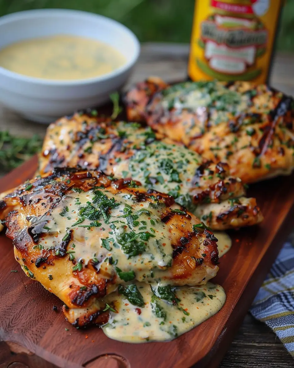 Grilled Stuffed Chicken: Juicy Turkey Bacon &amp; Cream Sauce Delight