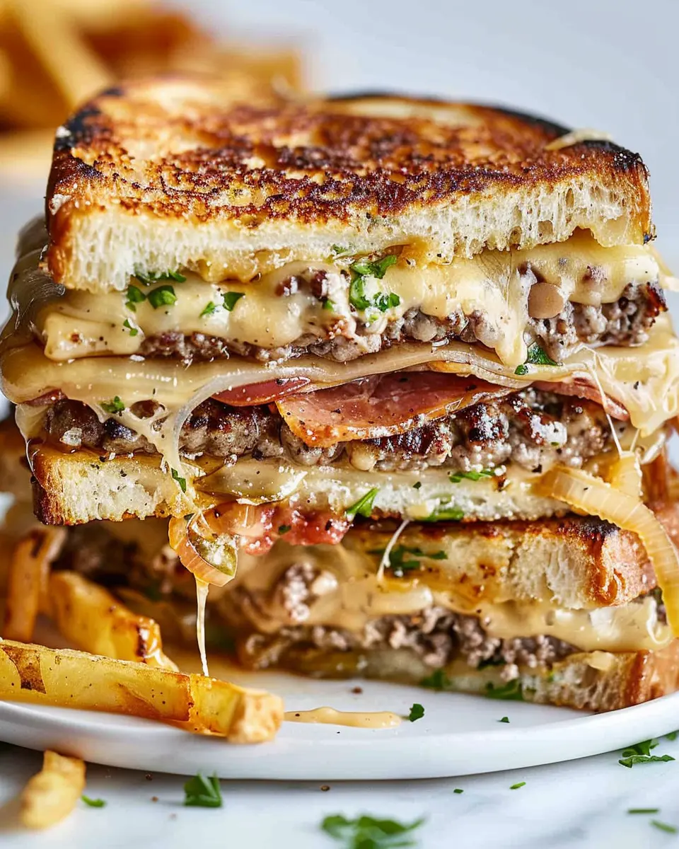 Diner-Style Patty Melts: Juicy Comfort with Turkey Bacon Delight