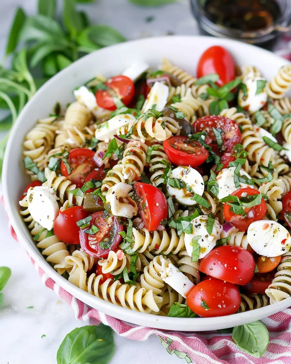 Caprese Pasta Salad: Easy Recipe with Creamy Balsamic Dressing