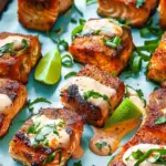 Crispy Salmon Bites with Harissa-Yogurt Sauce