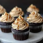 Dark Chocolate Espresso Cupcakes with Salted Caramel Buttercream
