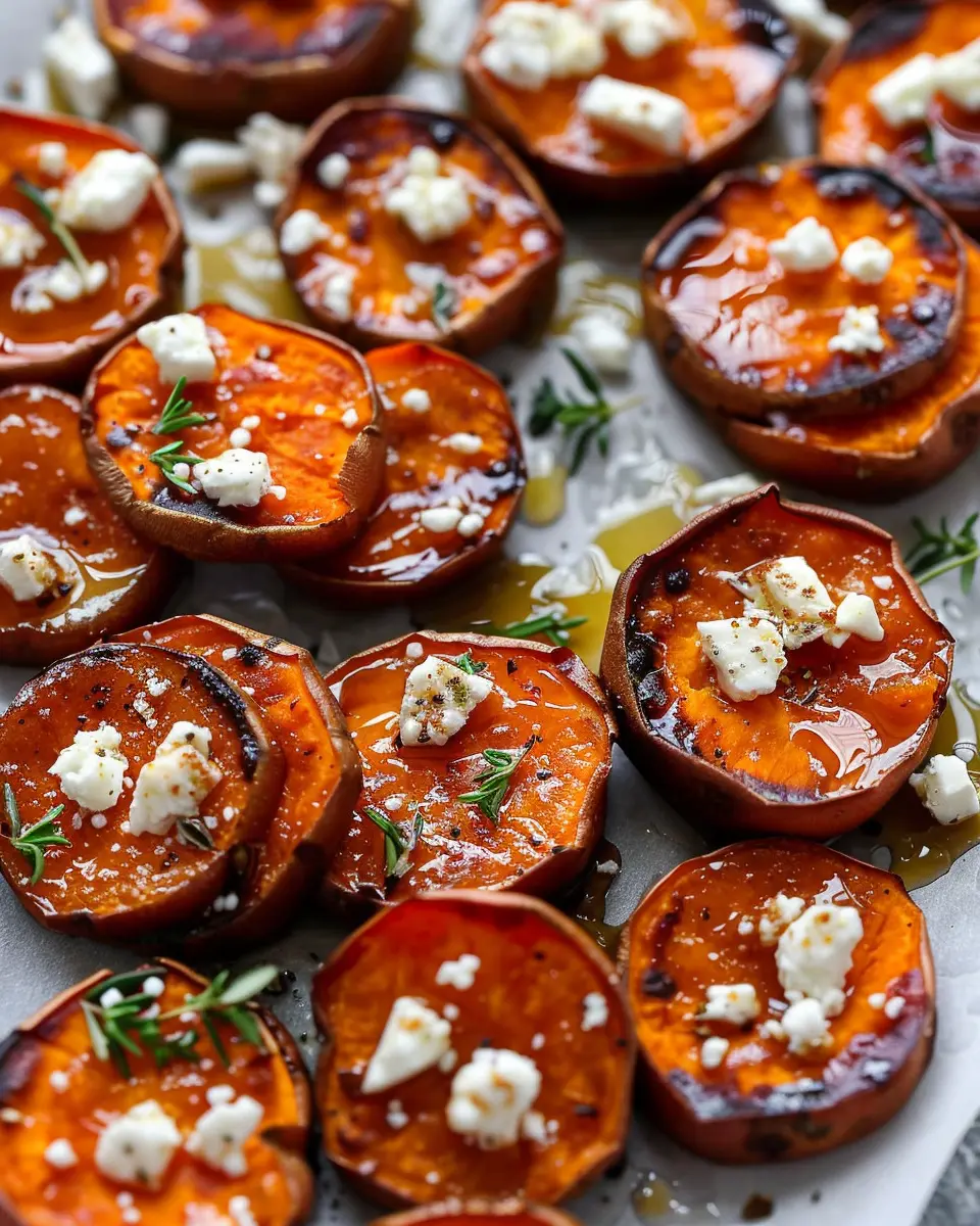 Roasted Sweet Potato Rounds with Honey &amp; Feta: Easy and Delicious